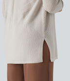 Cardigan col tailleur manches longues ourlet fendu