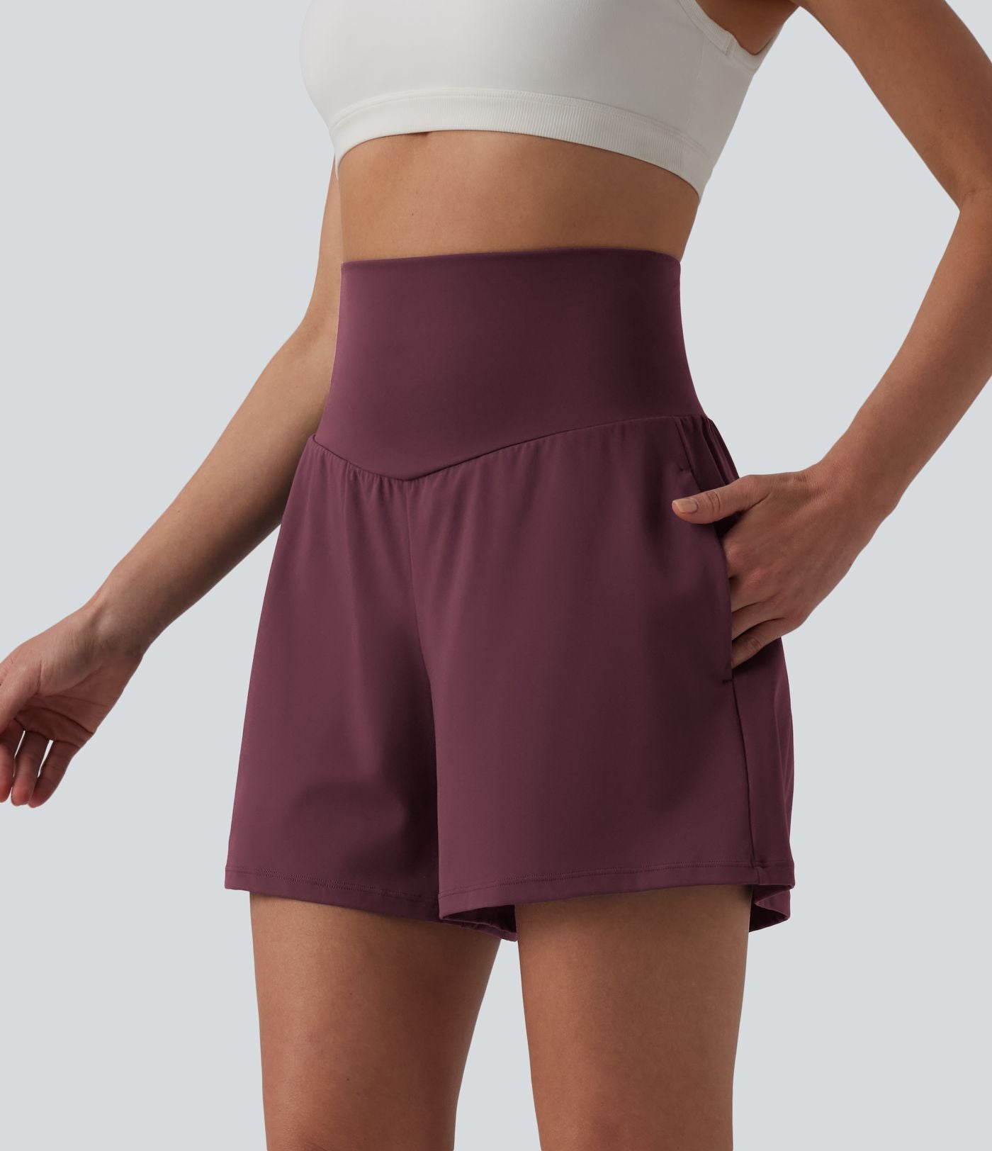 Short de yoga SoftlyZero™ Airy taille haute effet frais InstantCool avec poches 12,5 cm