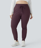 Jogging grande taille SoftlyZero™ Airy taille haute avec cordon de serrage poches latérales longueur complète effet frais InstantCool, protection solaire UPF50+