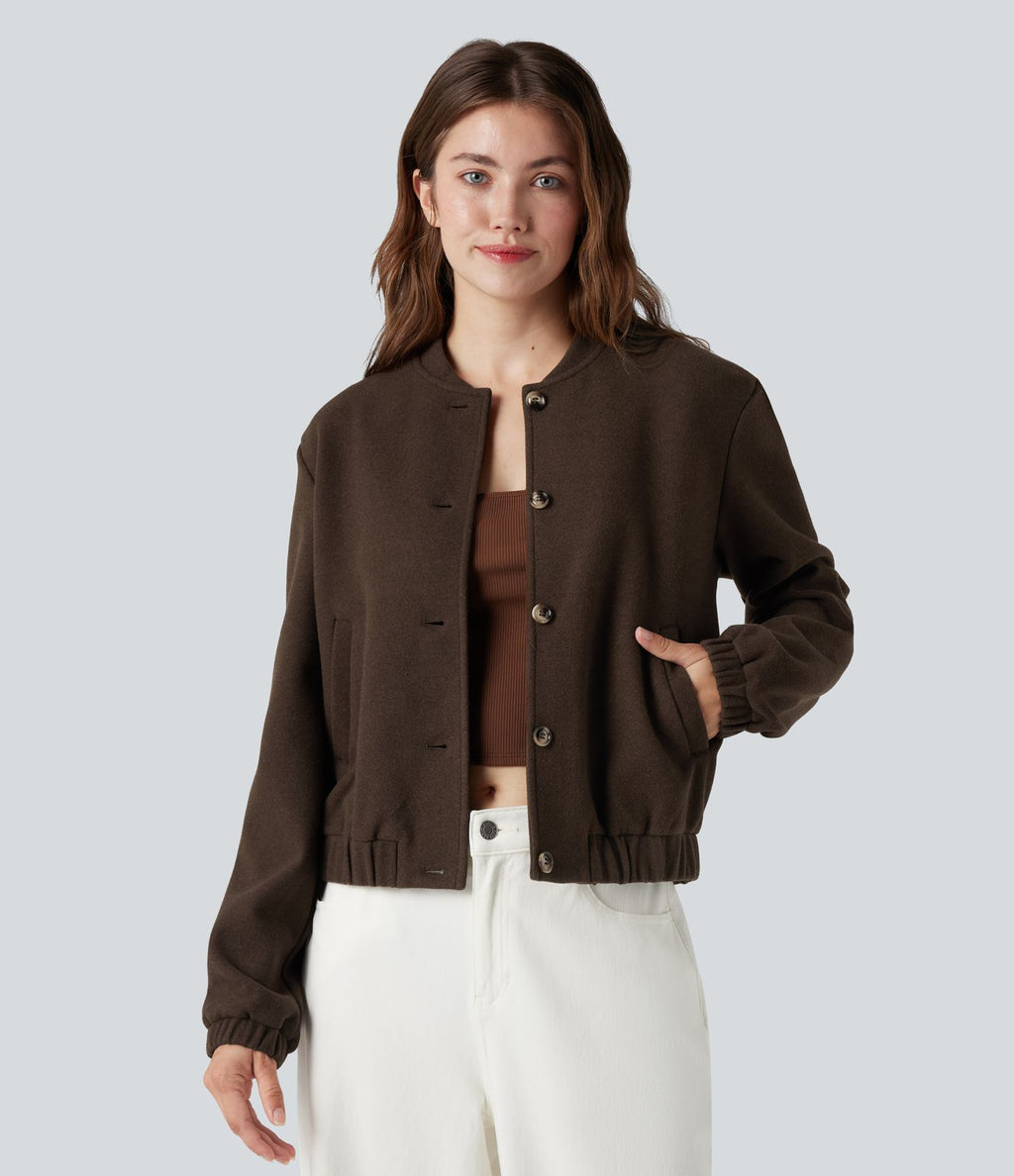 Veste polaire croisée dos manches longues avec poches