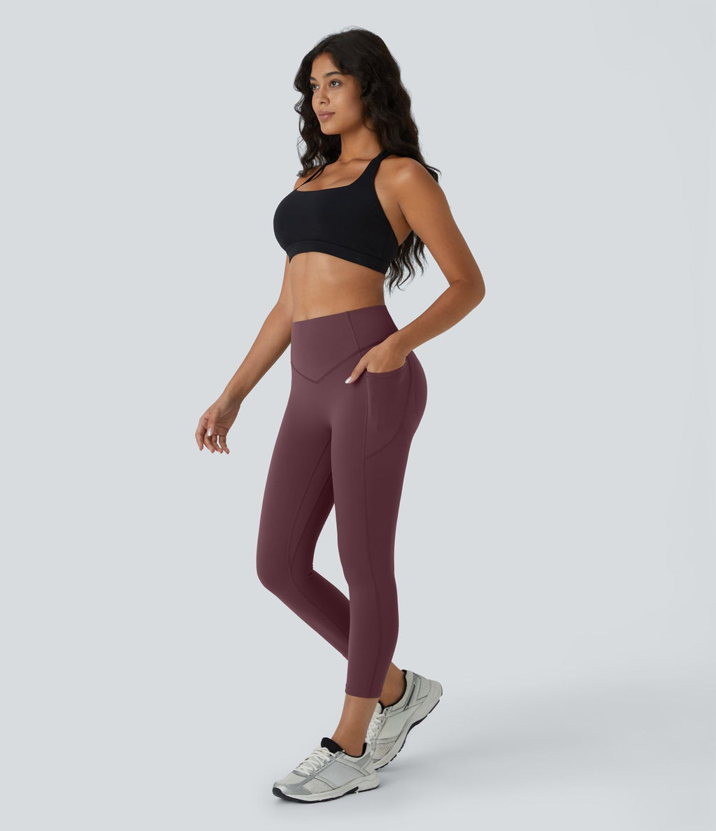 Legging corsaire d'entraînement gainant galbant taille haute avec effet scrunch et poches Halara UltraSculpt™