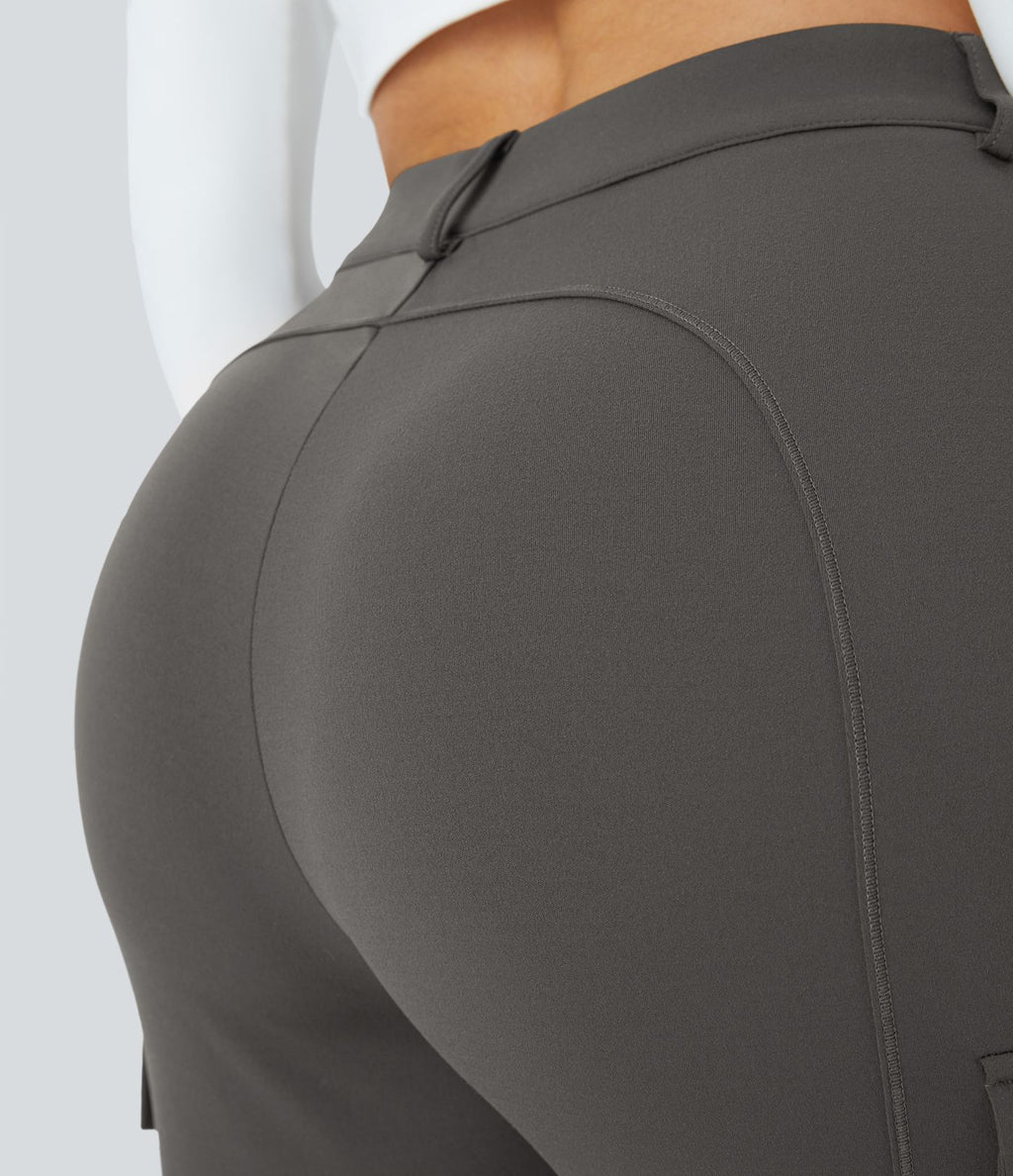 Pantalon cargo ajusté uni taille haute DayStretch avec poches zippées