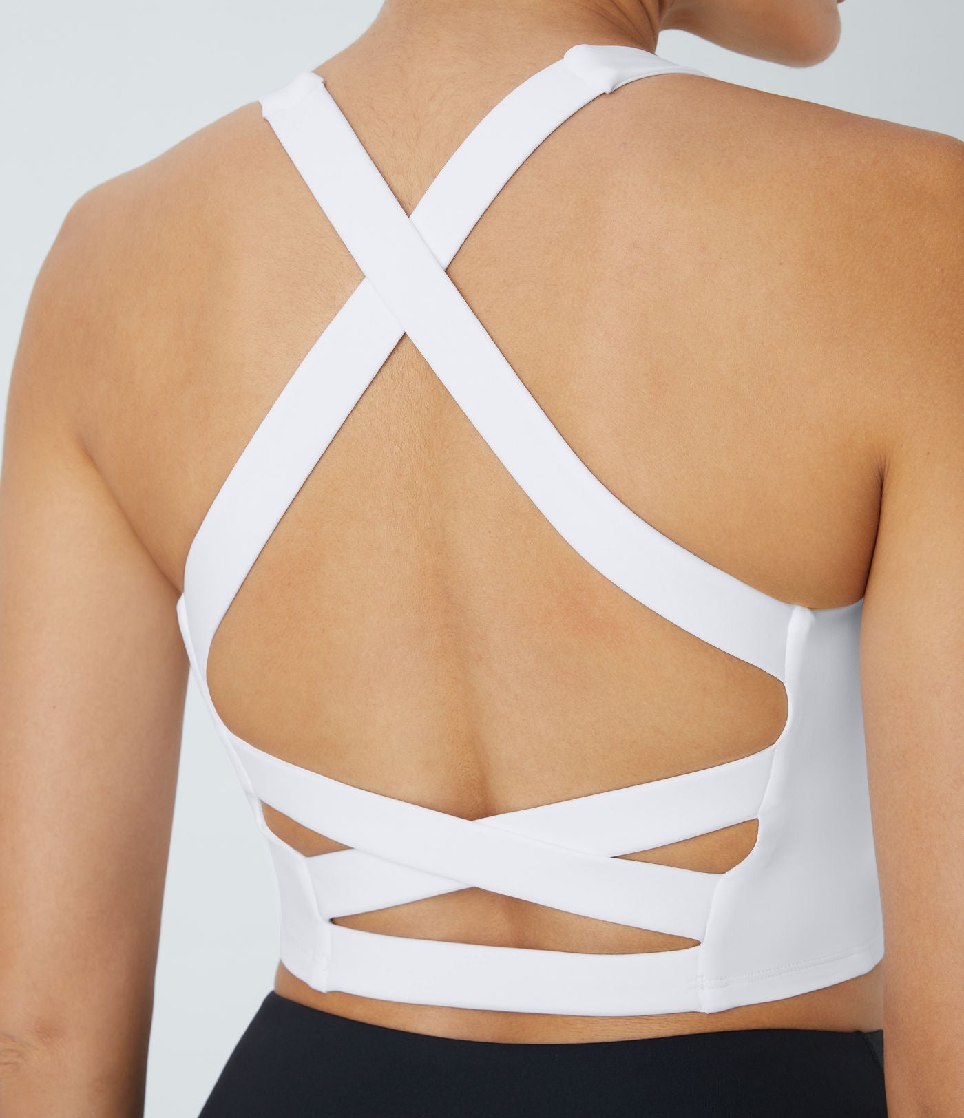 Débardeur yoga court SoftlyZero™ Airy col carré dos nu bretelles croisées effet frais InstantCool, bonnets A-C, protection solaire UPF50+