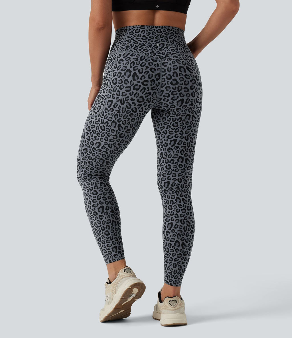 Legging de yoga gainant taille haute imprimé léopard avec poches Halara UltraSculpt™