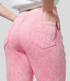 Halara Flex™ Legging Casual 7/8 Grande Taille en Denim Tricot Extensible Coloré à Taille Haute avec Poches Latérales Arrière