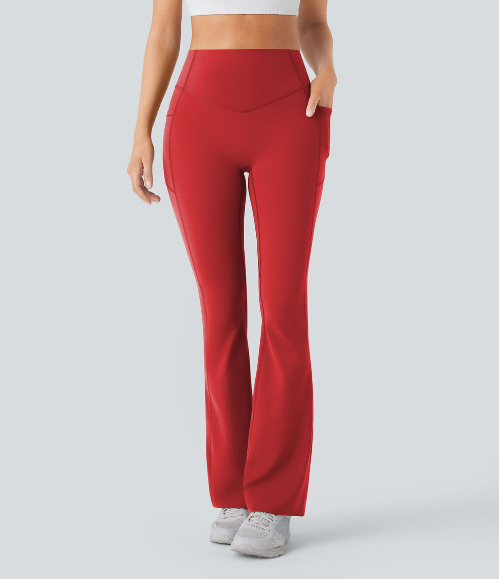 Pantalon de yoga à coupe bootcut gainant galbant taille haute avec effet scrunch et poches Halara UltraSculpt™