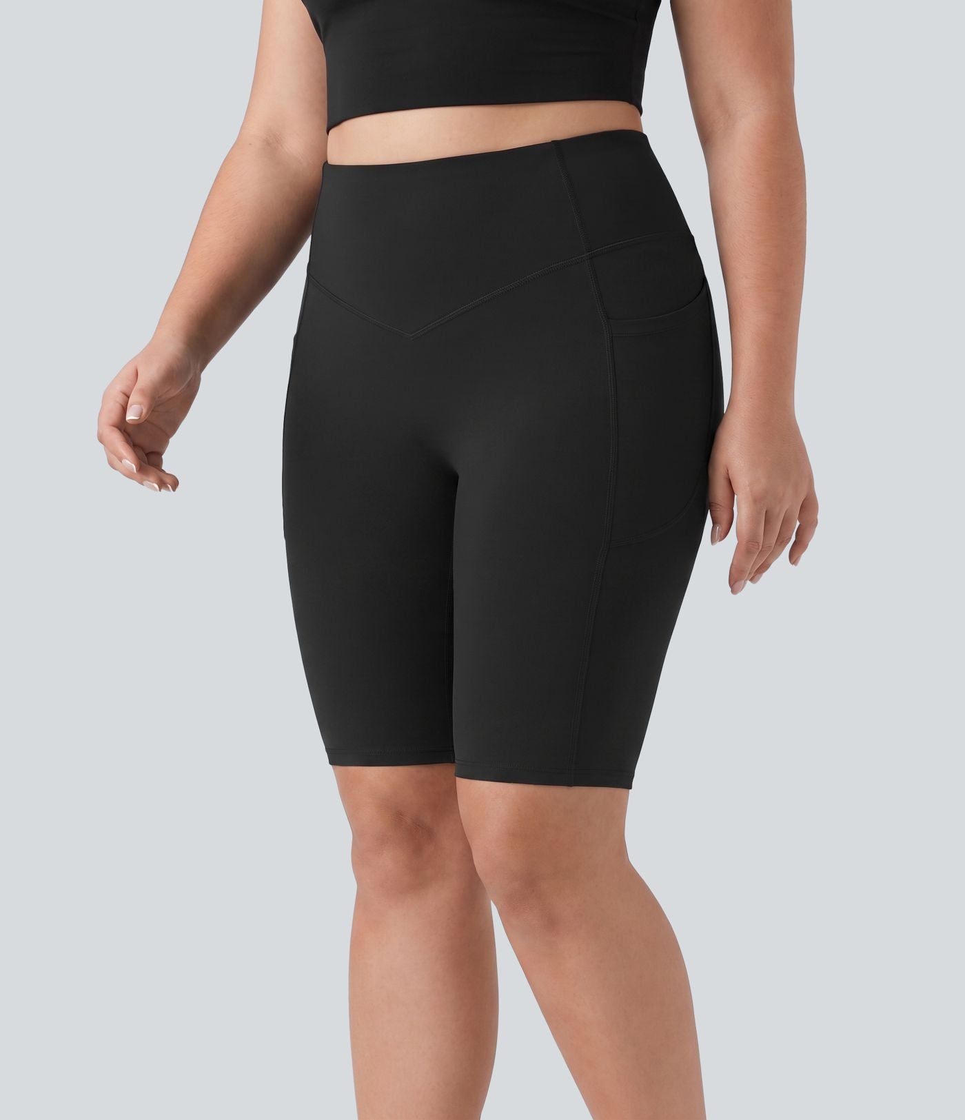 Short cycliste d’entraînement 23cm grande taille Halara UltraSculpt™ taille haute gainant effet liftant fessiers avec poches