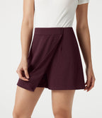 Jupe-short habillée mini en maille gaufrée, taille haute, à poches