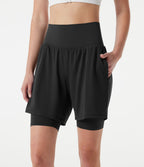 Short de yoga SoftlyZero™ Airy 2-en-1 taille très haute effet frais InstantCool 22,9 cm avec poches