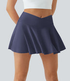 Jupe de tennis SoftlyZero™ Airy taille haute confortable 2-en-1 poches latérales croisées évasée effet frais