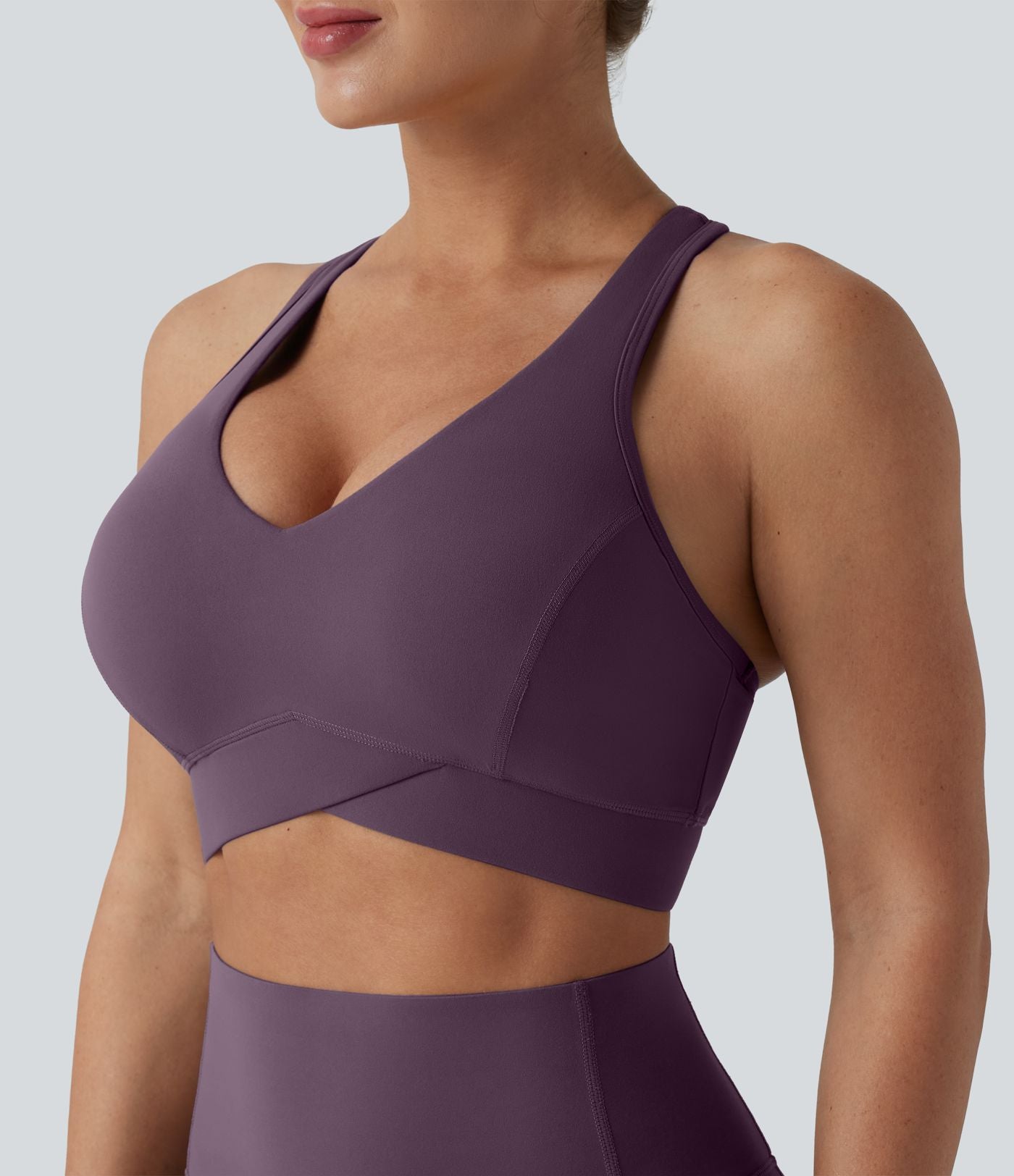 Brassière de sport running Halara UltraSculpt™ maintien léger col V dos nageur bonnets E-G