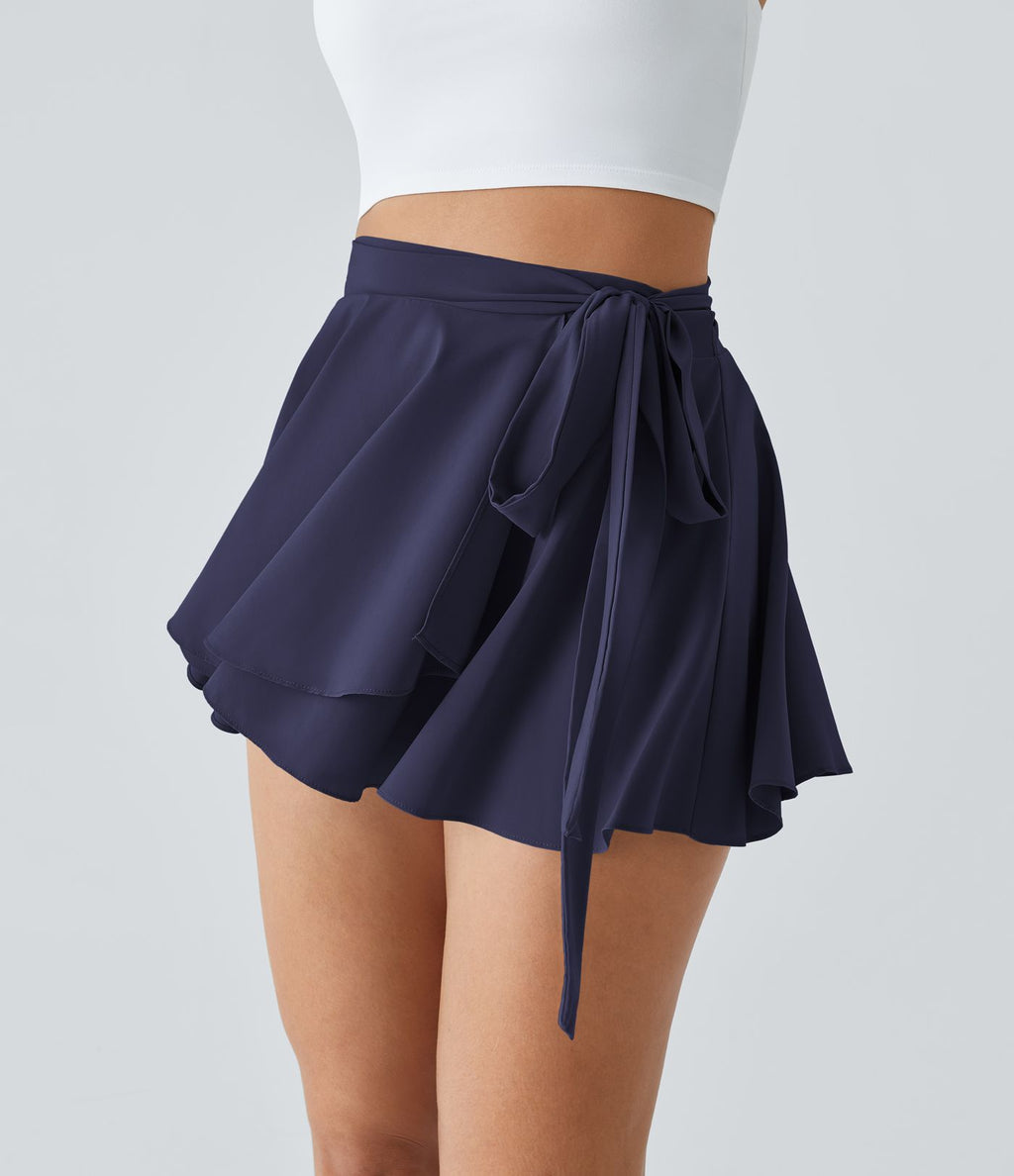 Breezeful™ Jupe Évasée Casual Taille Haute 2 en 1 Poche Latérale Séchage Rapide
