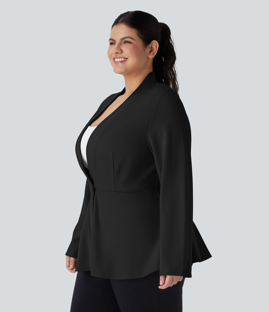 Veste de travail basque devant unique col V grande taille