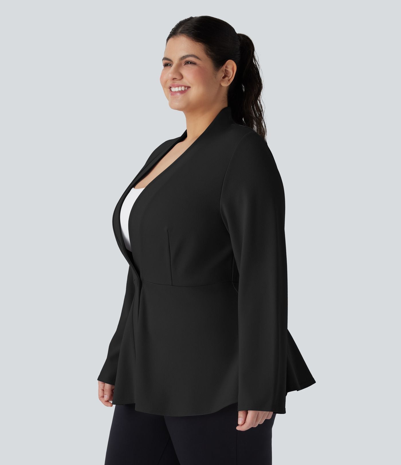 Veste de travail basque devant unique col V grande taille