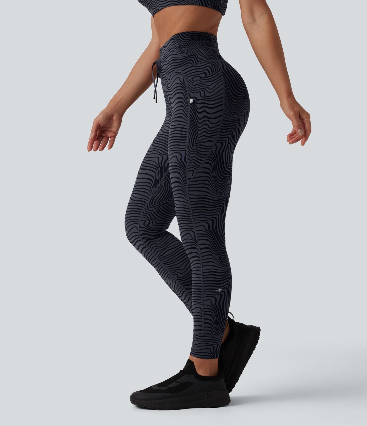 Legging de yoga Halara UltraSculpt™ taille haute avec cordon de serrage imprimé zèbre avec poches