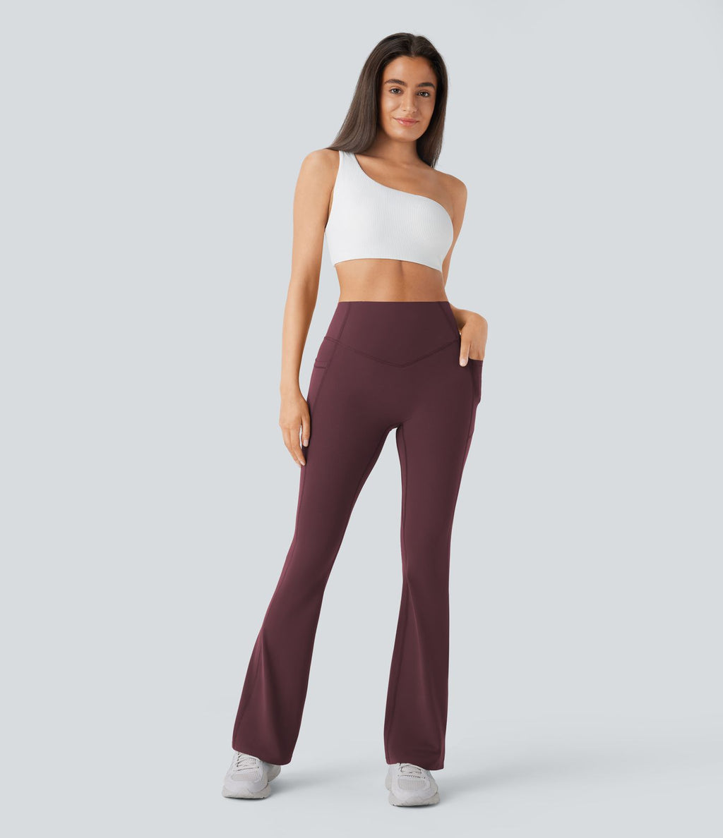 Pantalon de yoga à coupe bootcut gainant galbant taille haute avec effet scrunch et poches Halara UltraSculpt™