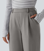 Pantalon tailleur jambes droites slim taille haute Halara Flex™ DayStretch avec poches