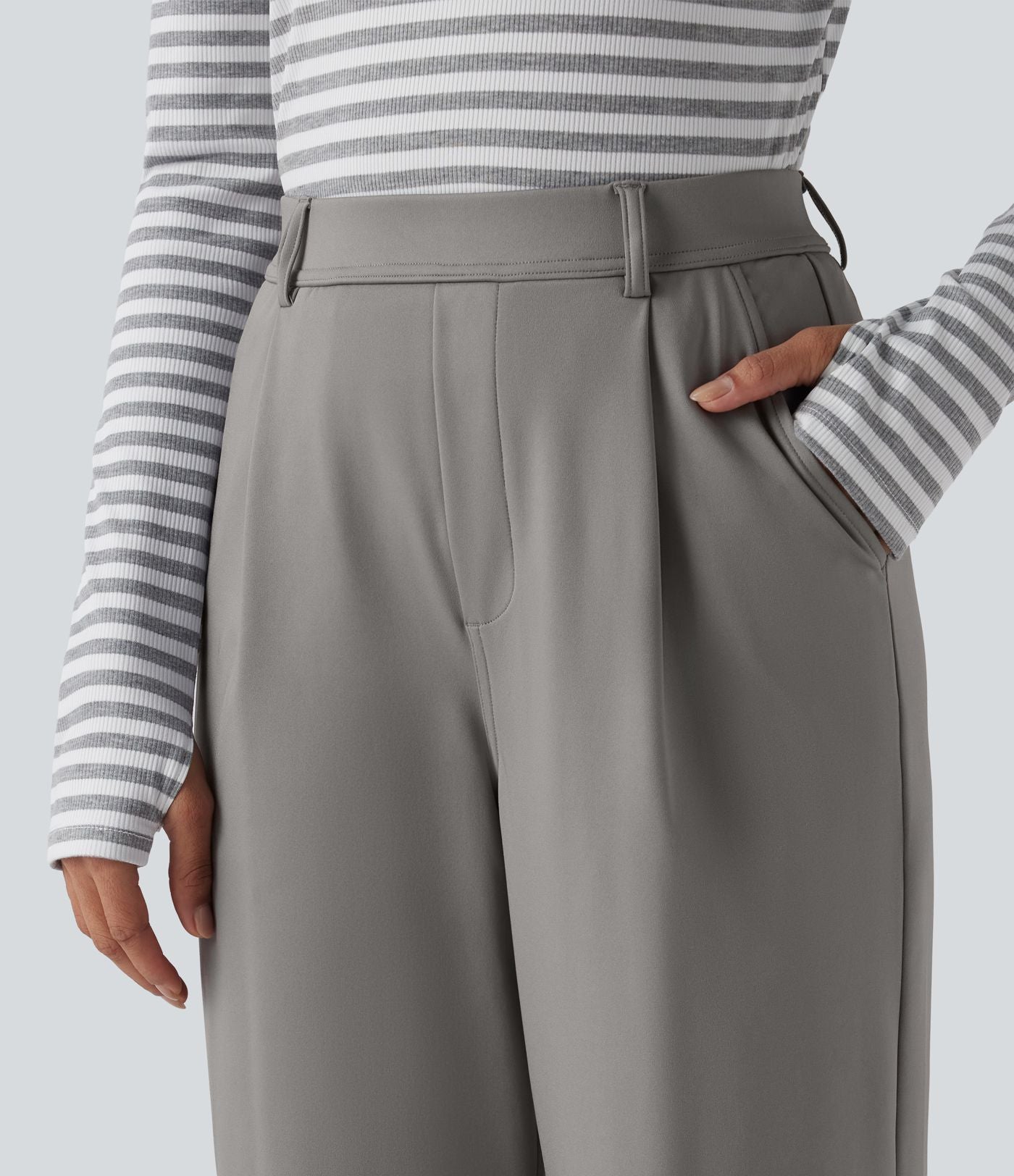 Pantalon tailleur jambes droites slim taille haute Halara Flex™ DayStretch avec poches