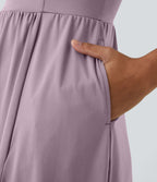 Robe décontractée mi-longue rembourrée A-D