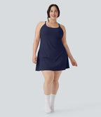 Robe de sport grande taille dos nu Softlyzero™ Plush - longueur rallongée - Easy Peasy Edition
