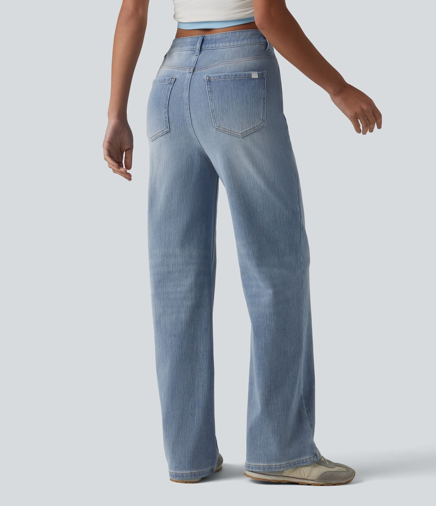 Halara Flex™ Jean droit casual taille haute avec poches