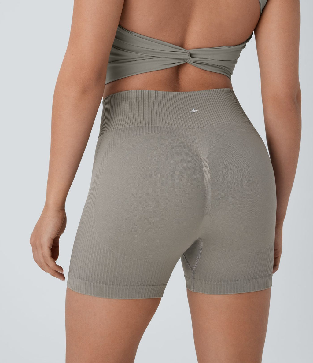 Short cycliste yoga 10 cm taille haute froncé sans couture OneForm Seamless Flow