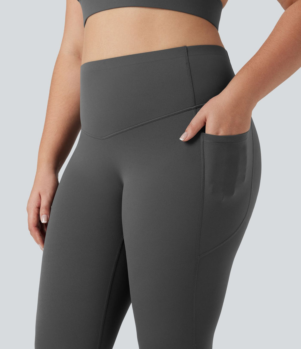 Jupe-short de tennis courte 2-en-1 gainante taille haute avec poches