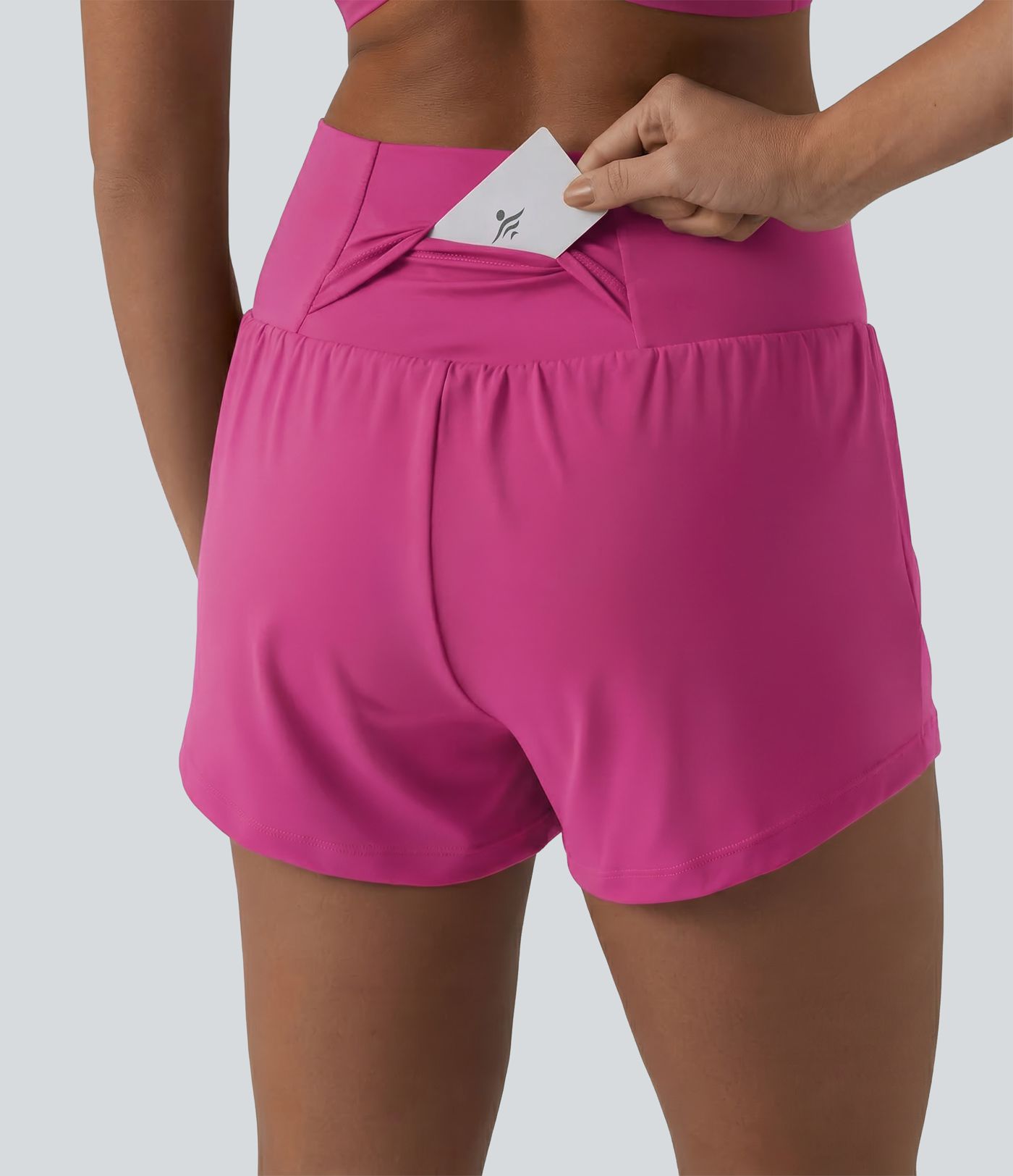 Short de yoga 2-en-1 SoftlyZero™ Airy croisé taille haute 7,5 cm effet frais InstantCool avec poches