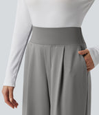 Pantalon tailleur jambes droites taille haute gainant Halara Flex™ DayStretch avec poches
