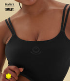 Débardeur de yoga cropped Halara X Smiley® Halara UltraSculpt™ à doubles bretelles dos torsadé ouvert