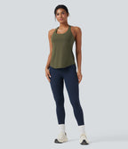 Débardeur running Halara UltraSculpt™ col rond dos croisé bonnets E-G