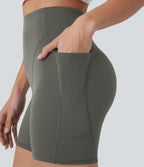 Short cycliste d'entraînement taille haute avec poches latérales 12,5 cm