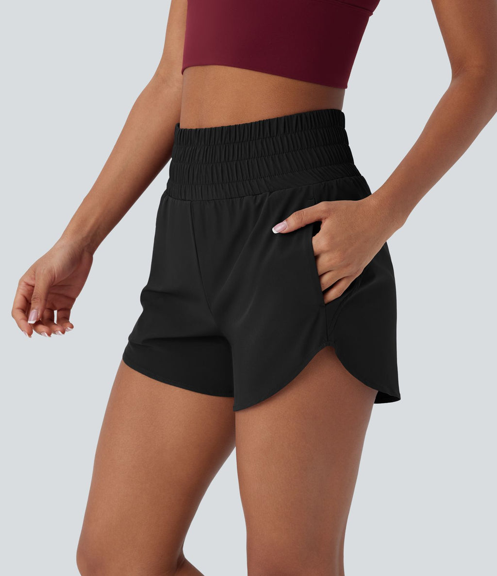 Short de course à pied Breezeful™ 2-en-1 séchage rapide, taille haute à poches multiples, ourlet arrondi 8,8cm