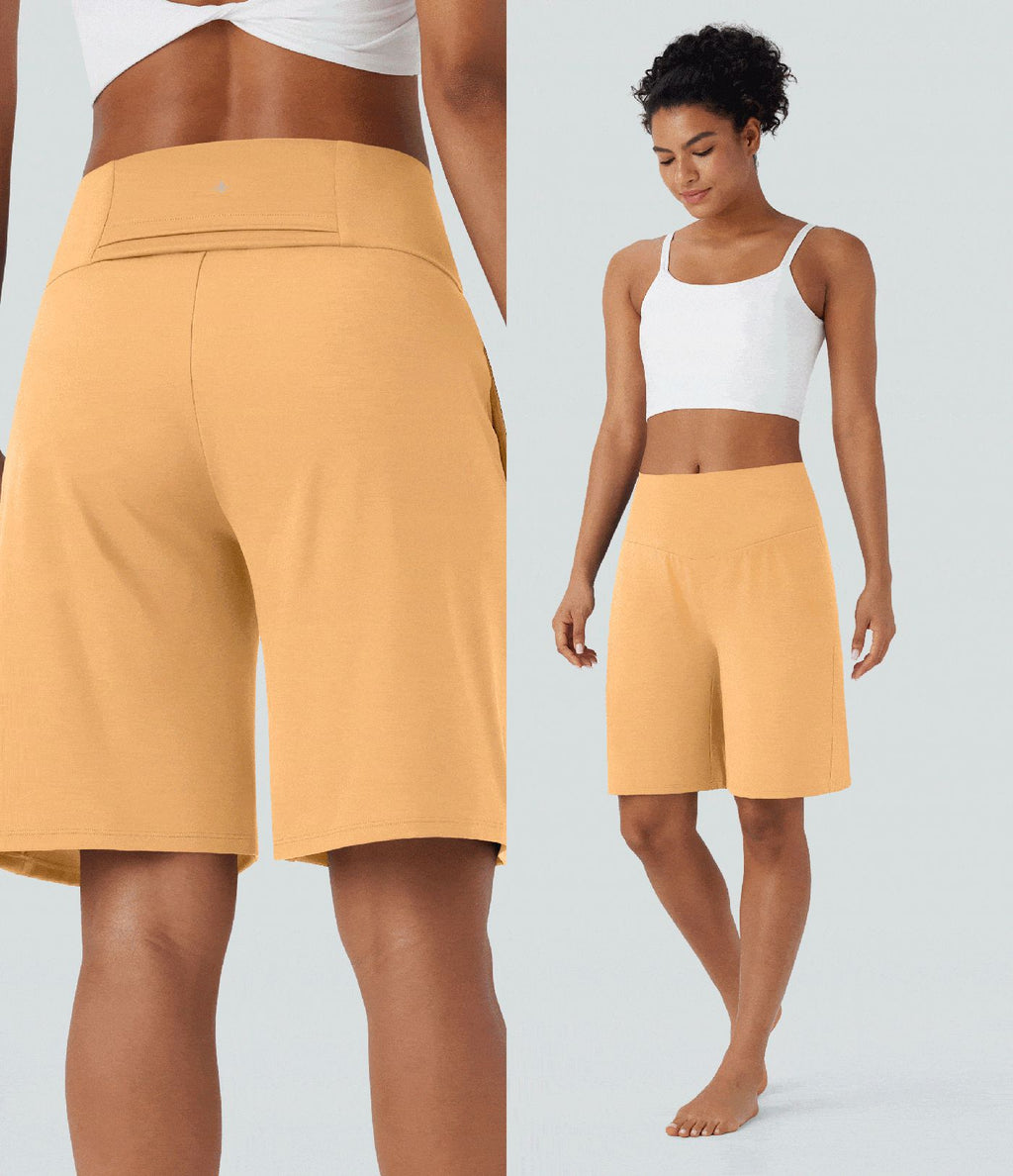 Bermuda SoftlyZero™ Airy de yoga taille haute avec poches multiples et effet frais InstantCool