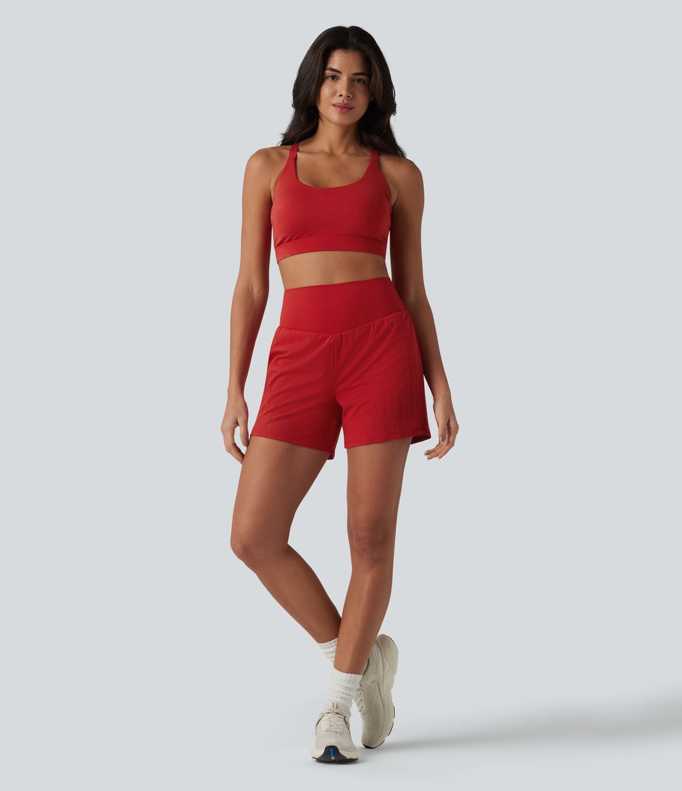 Short de course 2-en-1 12,5 cm taille haute avec poches