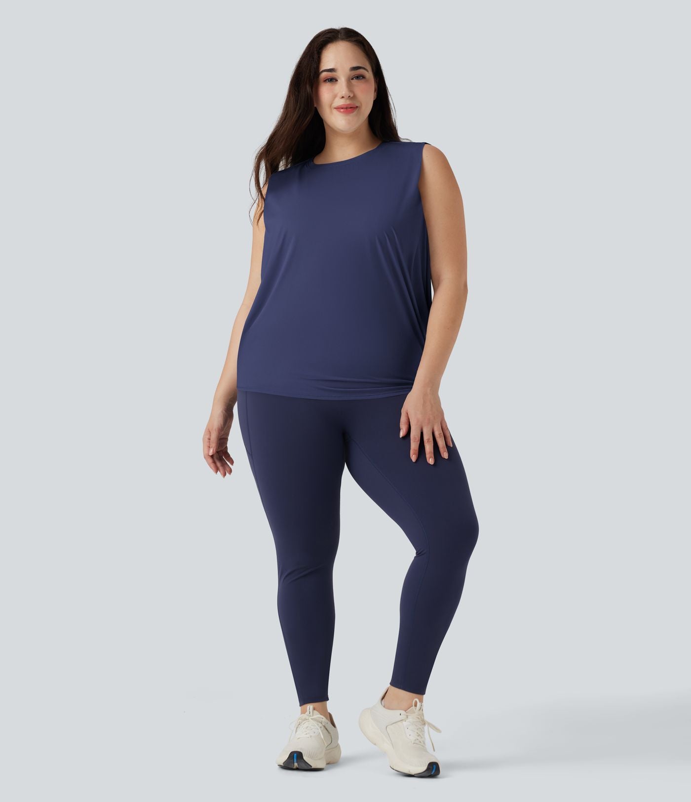 Débardeur yoga grande taille col rond Cool Touch - UPF50+