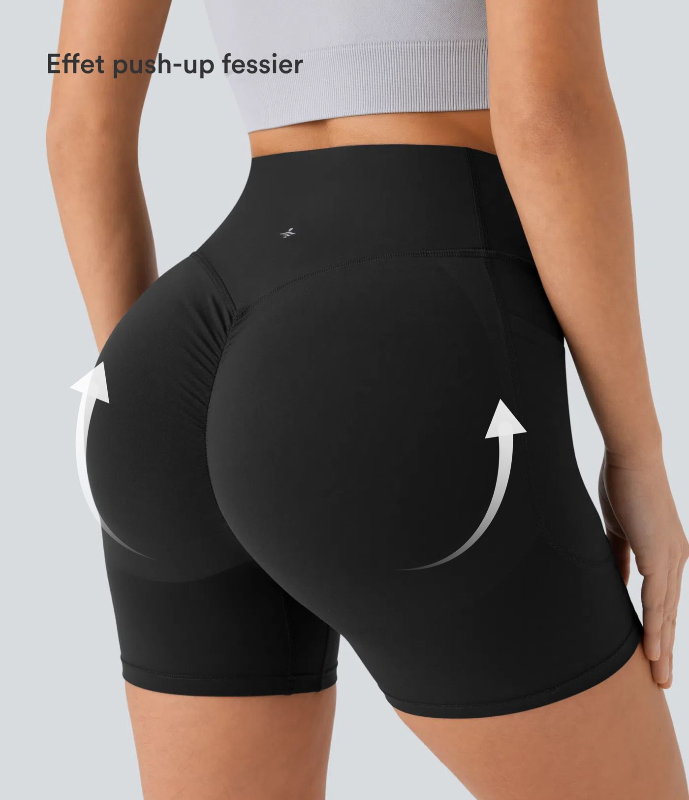 Short cycliste 12,5 cm d'entraînement gainant galbant taille haute avec effet scrunch et poches Halara UltraSculpt™