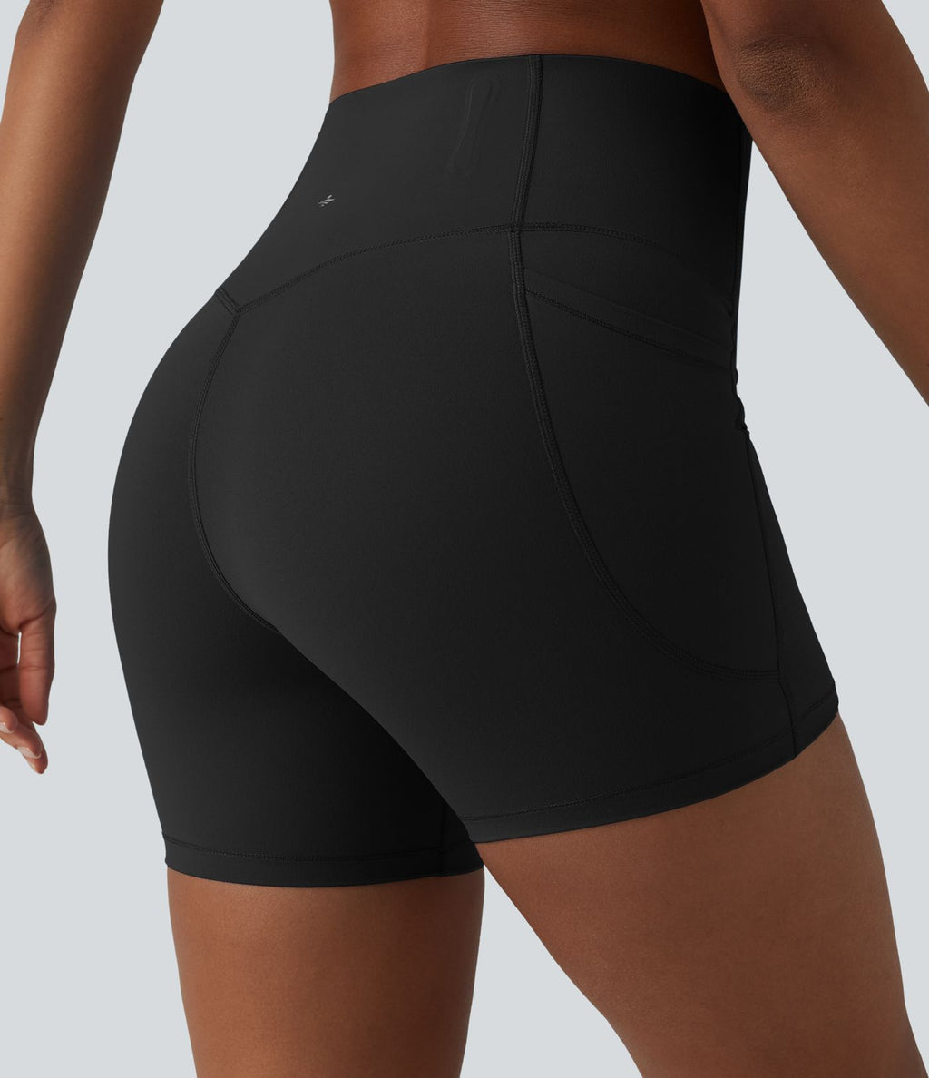 Short cycliste de yoga ventre plat Halara UltraSculpt™, taille haute, anti-roulis, 12,5 cm, avec poches