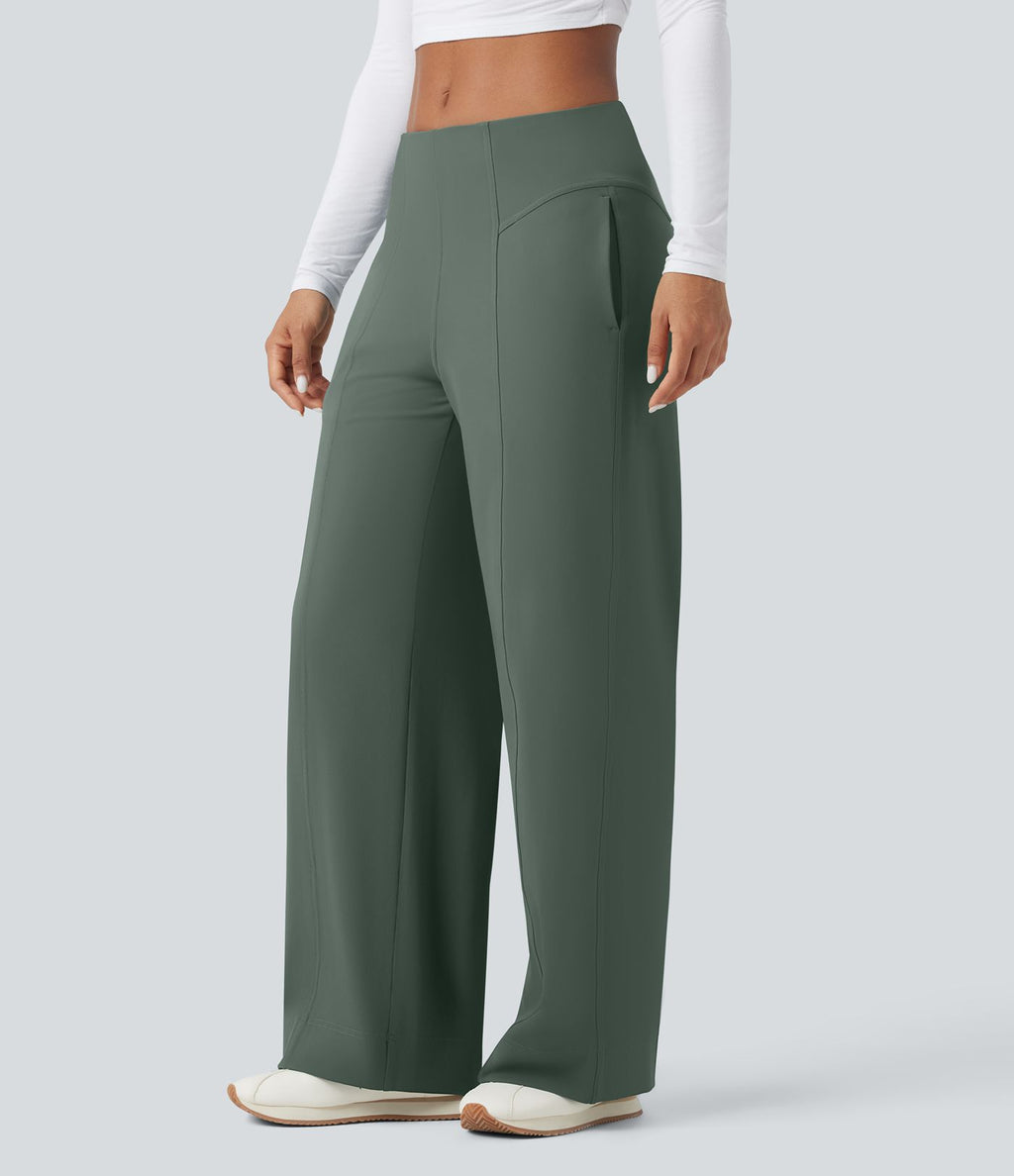Pantalon large taille moyenne DayStretch avec poches