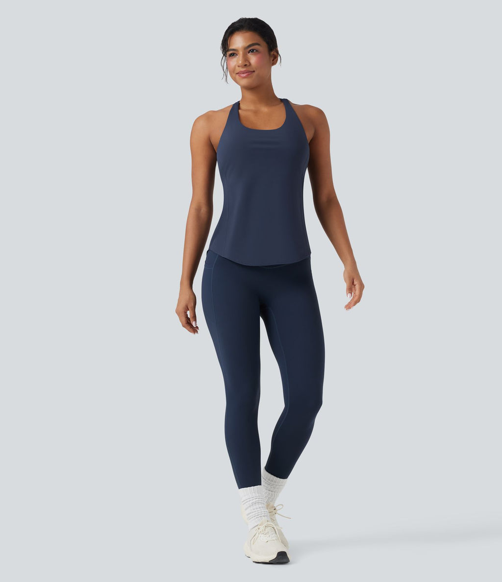 Débardeur running Halara UltraSculpt™ col rond dos croisé bonnets E-G