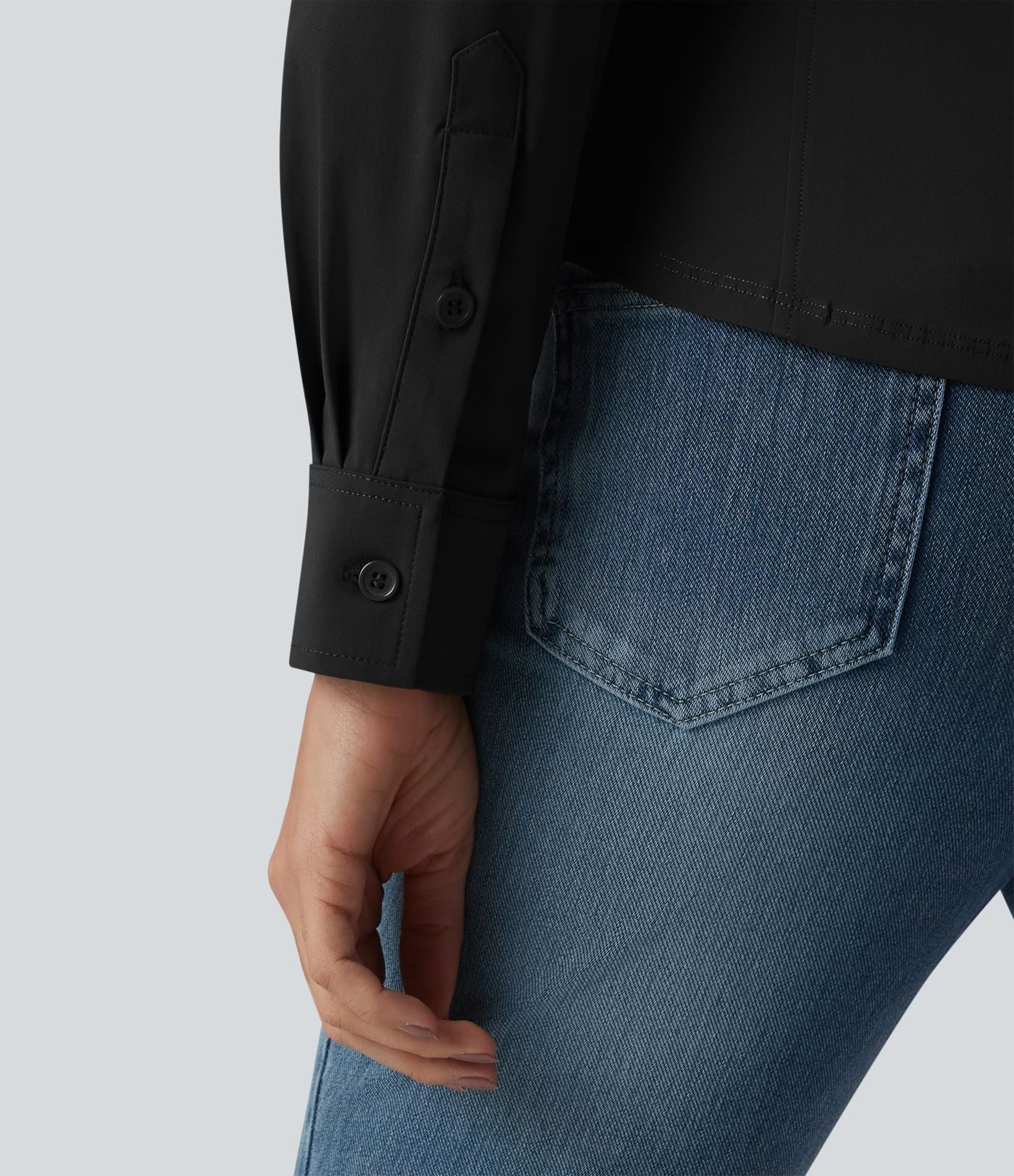 Chemise casual infroissable à manches longues et séchage rapide