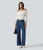 Jean droit taille mi-haute Halara Flex™ avec poches