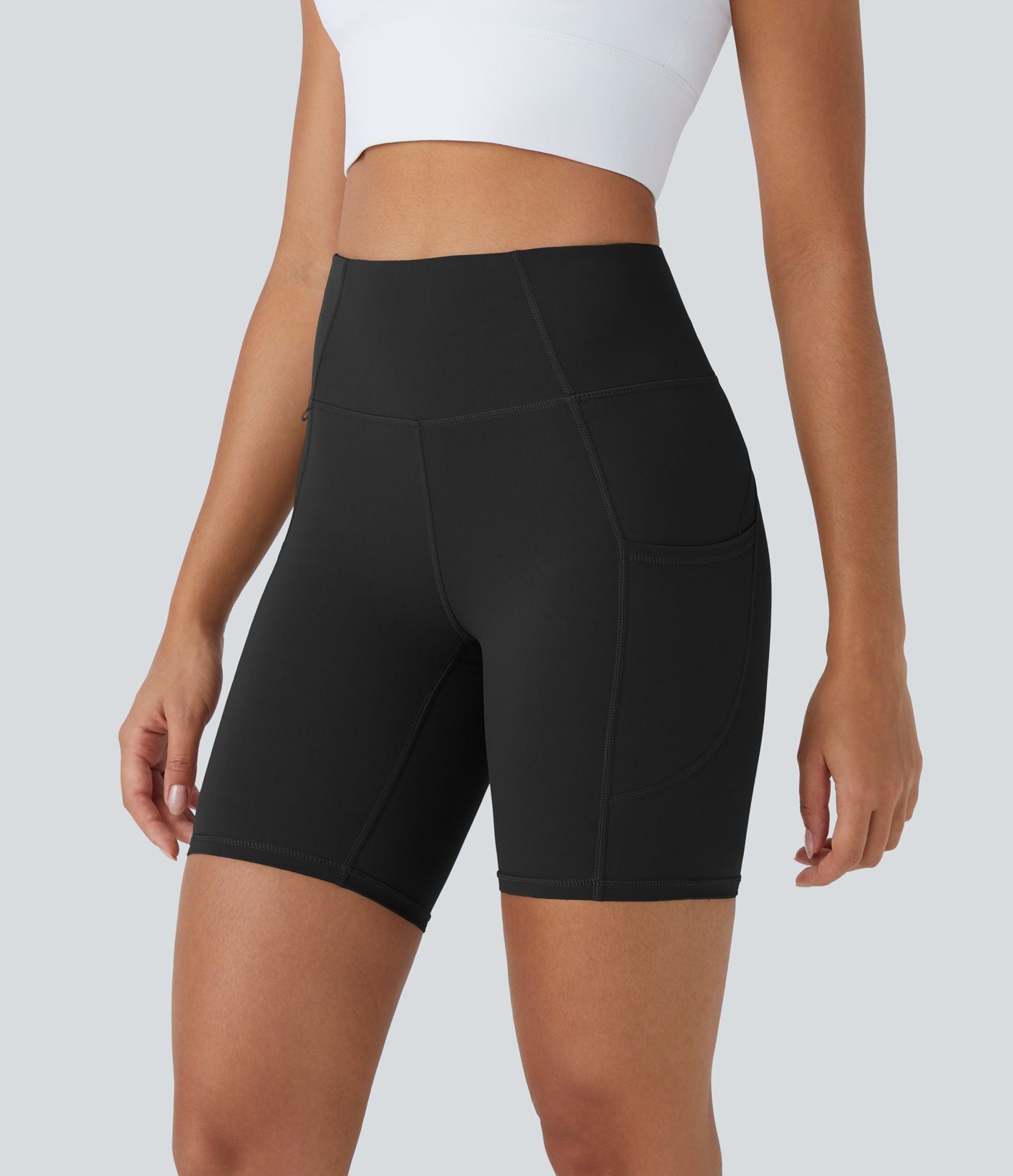 UltraSculpt Short 17,5cm Biker Running Taille Haute avec Poches Latérales
