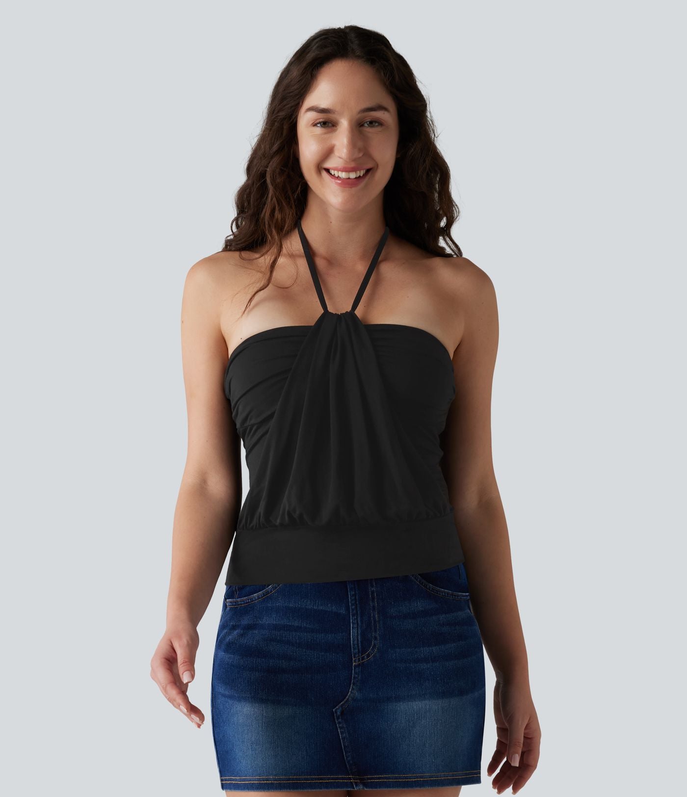Débardeur casual dos nu à nouer avec soutien-gorge intégré