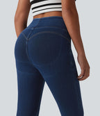 Legging 7/8 en denim gainant taille haute effet push-up Halara Flex™ avec poches