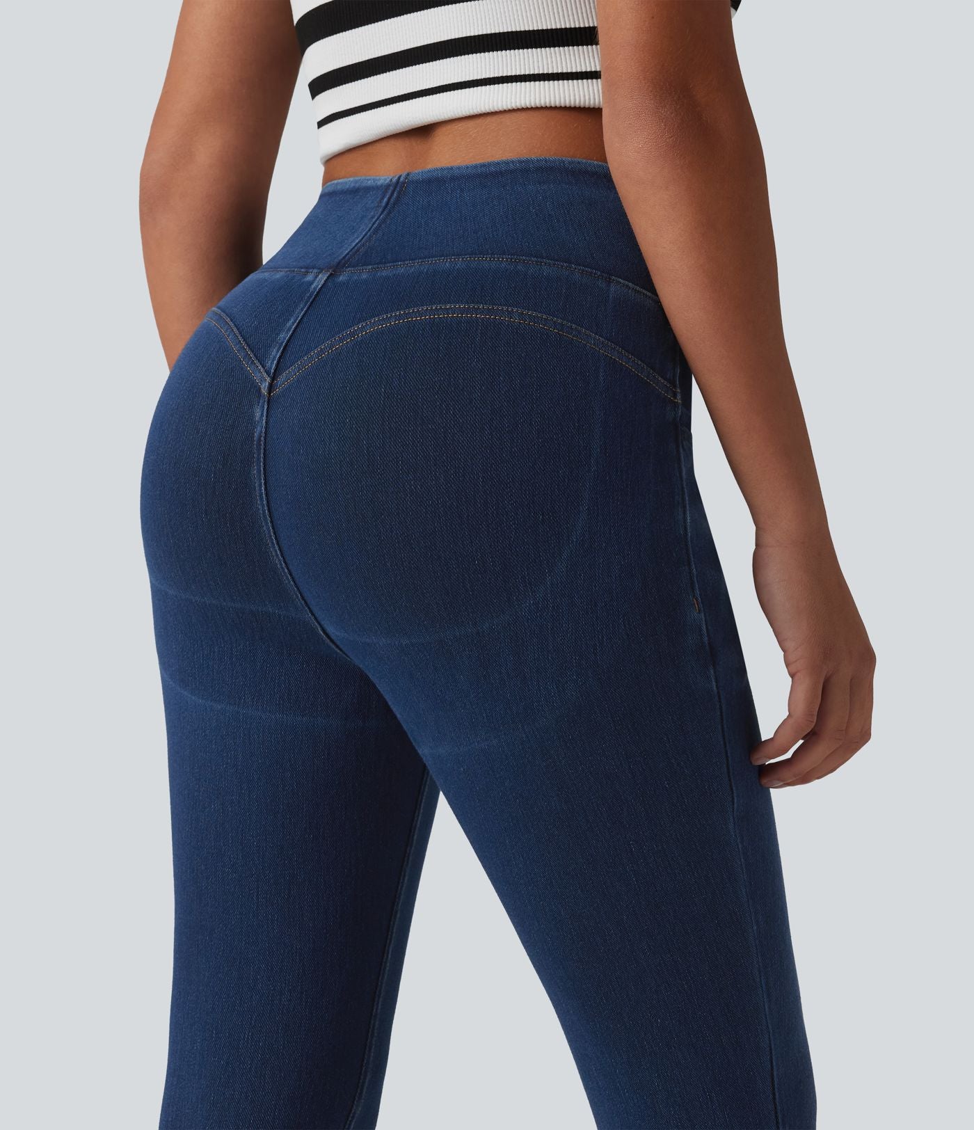 Legging 7/8 en denim gainant taille haute effet push-up Halara Flex™ avec poches