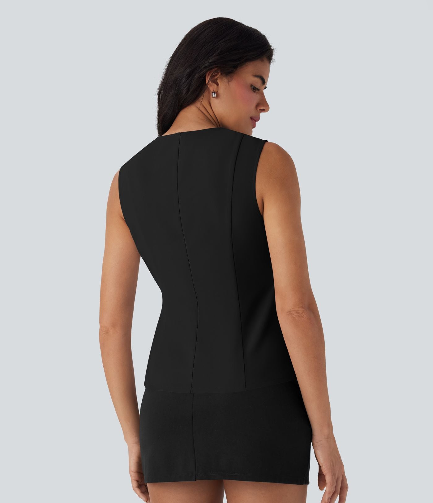 Gilet de travail col V enveloppant entrecroisé à laçage