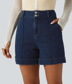 Short en jean casual taille haute Halara Flex™ 12,5 cm avec poches