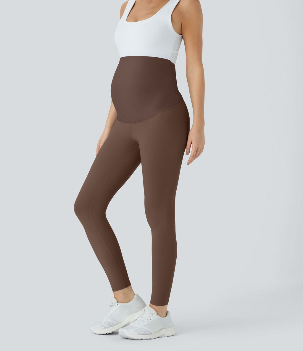 Legging 7/8 de yoga de maternité Softlyzero™ à taille très haute - Protection UPF50+