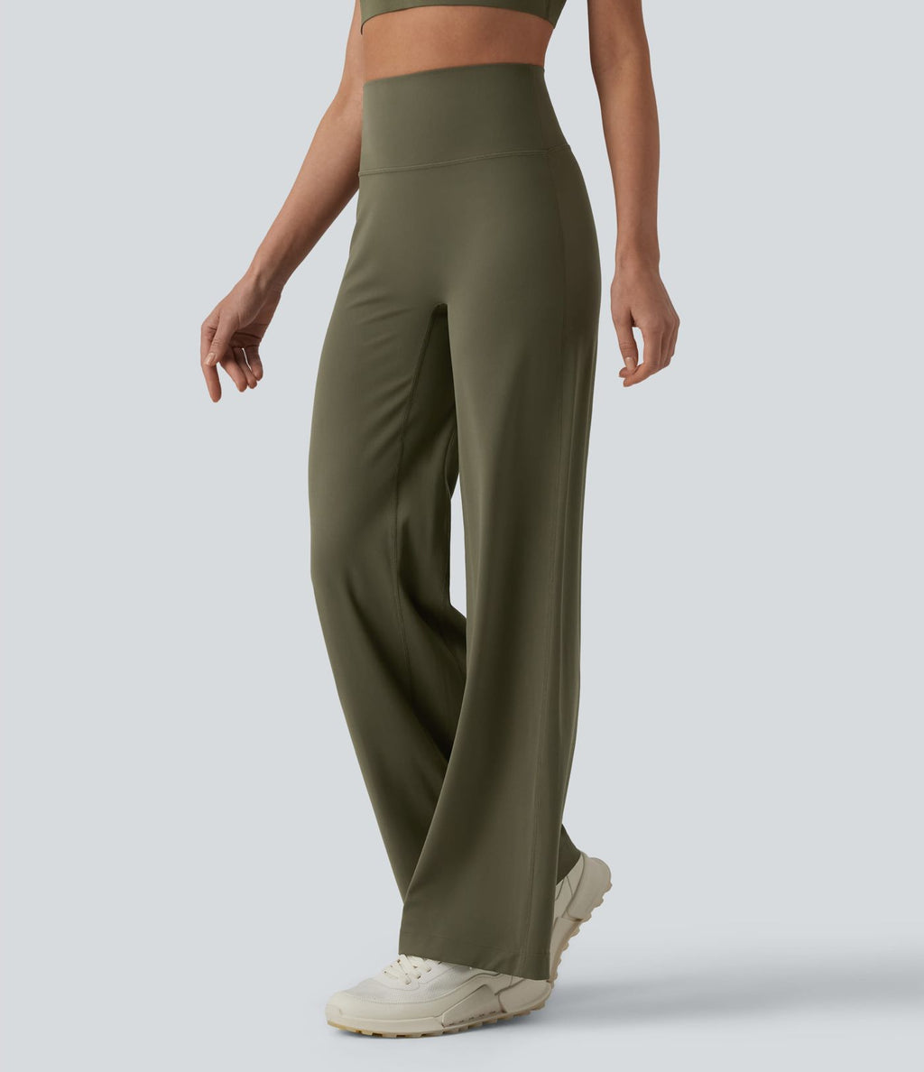 SoftlyZero™ Pantalon yoga coupe droite gainant taille haute à fronces - UPF50+
